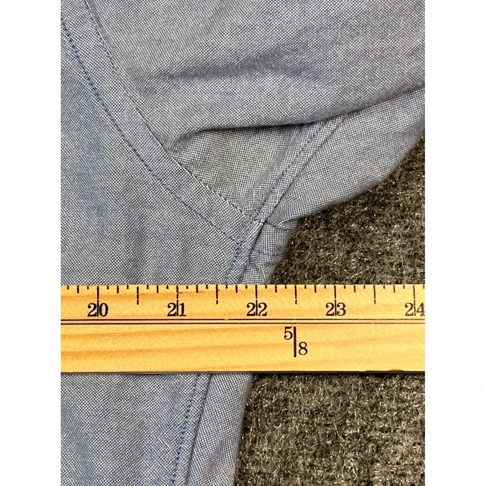 J.‎ Crew Mens Oxford Shirt Large Slim Fit Two Tone Blue Casual Button Up